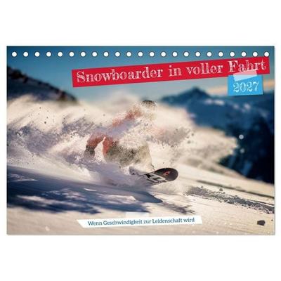 Snowboarder in voller Fahrt (Tischkalender 2027 DIN A5 quer), CALVENDO Monatskalender