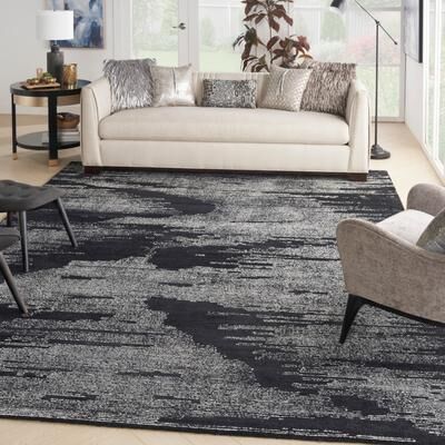 Michael Amini Star Shimmer Abstract Geometric Area Rug
