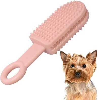 United DentalClean TPR Dog Chew Stick Interactive Teeth Cleaning Toy For Aggressive Chewers pink