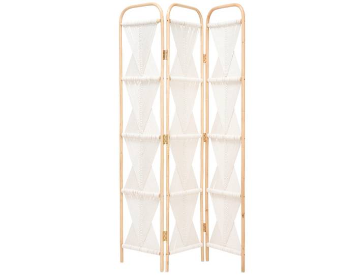 Ambia Home Paravent, Naturfarben, Beige, Holz, Rattan, vollmassiv, Graphik, 120x170x3 cm, Handmade in Indonesia, Scharniere in beide Richtungen drehbar, Wohnzimmer, Raumteiler, Paravents
