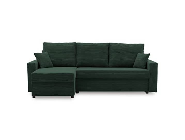 Ecksofa Aikido I 233x90 - mit schlaffunktion - Farben zur Auswahl - modernen Eckcouch - mit Bettkasten - Moderner Cordstoff - Stoff POSO (POSO 014)