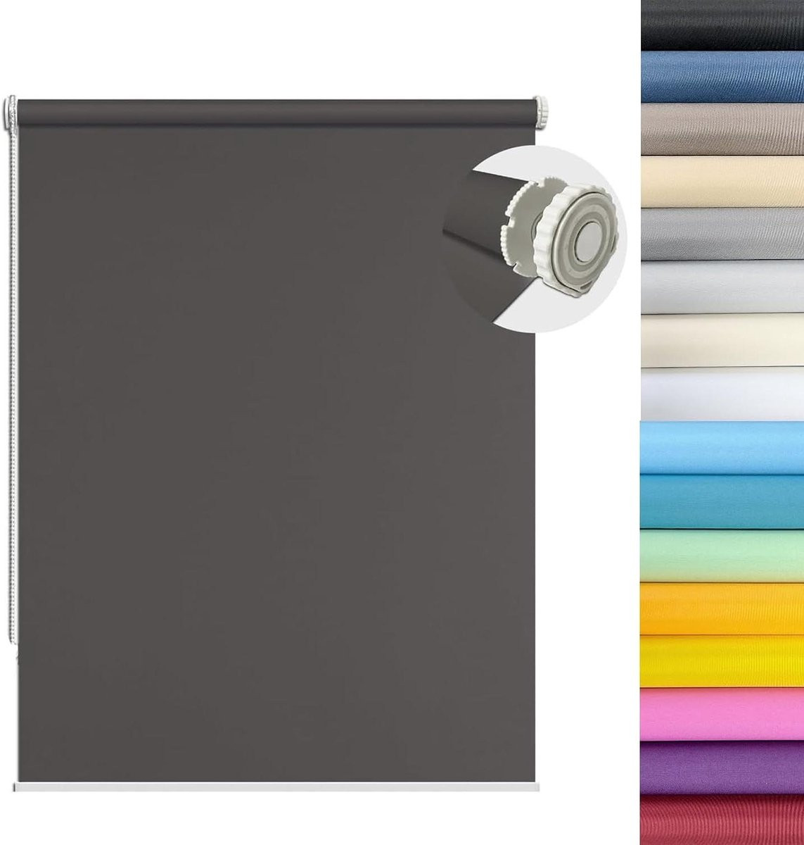 Donkergrijs Rollerblind voor Zonwering en Privacy - Lichtfilterend - 55 x 230 cm