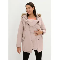 bonprix 3-in-1 Funktions-Umstandsjacke und Tragejacke, grau, Gr.40, Funktionale Umstandsjacke mit Tragefunktion und Tunnelzug