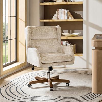 HULALA HOME Miriam Modern Chenille Fabric Office Chair with Adjustable Height and Tilt Function