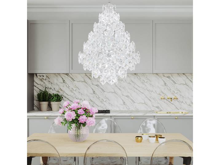 Monarque Grande Suspension Ø57 Chrome/Clear - By Rydéns - Salon / séjour - Design - Plastique - À ampoule unique