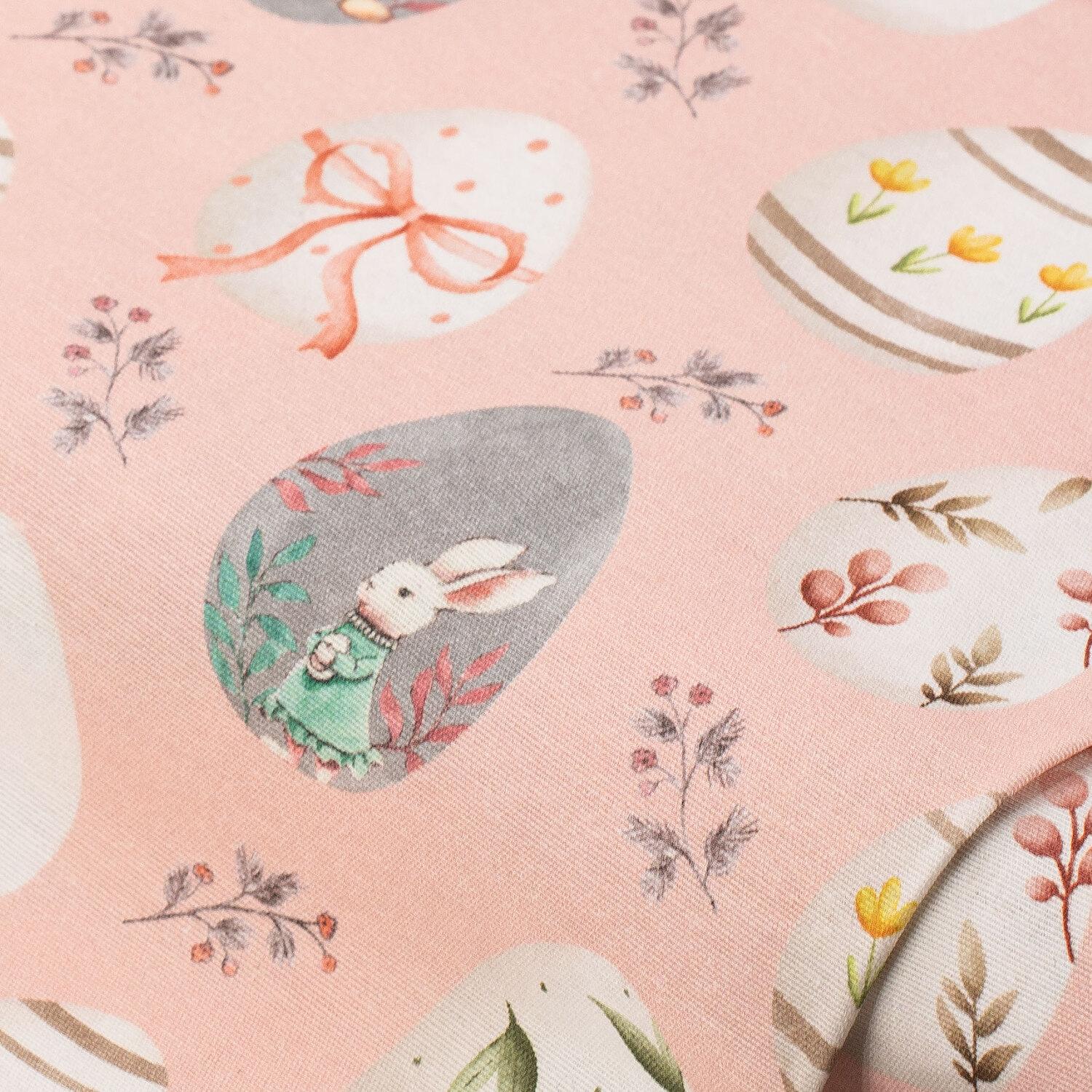 Dekostoff Vintage-Ostereier "Lorena", rosé-color