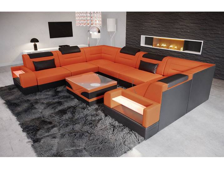 Wohnlandschaft Trivento U-Form aus Stoff
