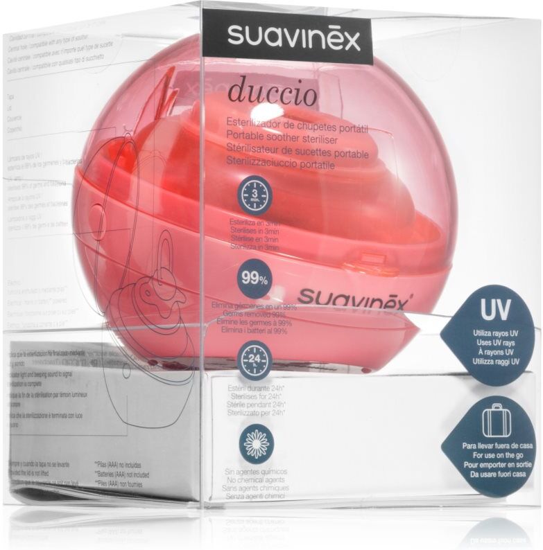 Suavinex Portable Soother Steriliser stérilisateur UV Pink 1 pcs