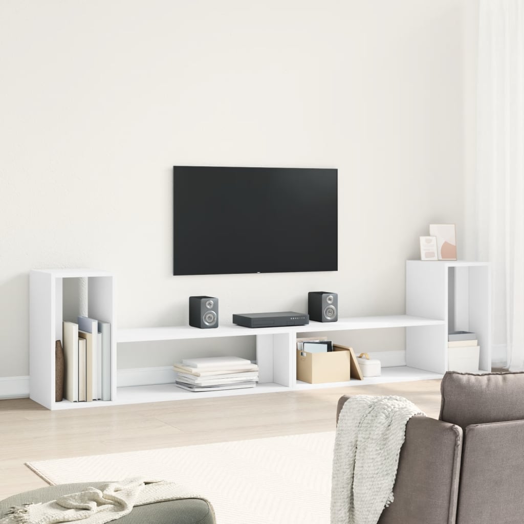 vidaXL Meubles TV 2 pcs blanc 100x30x50 cm bois d'ingénierie