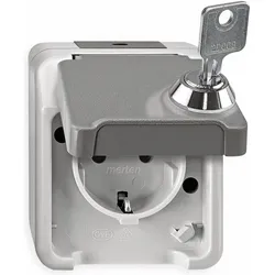 Merten, Steckdose, MEG2422-8029. Buchsen-Typ: CEE 7/3, Unterstützte Stecker-Typen: CEE 7/4. Produktfarbe: Grau, Interna