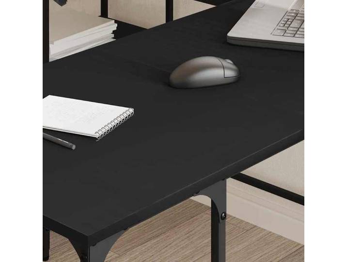 Bureau Noir CLOUD Table à écrire Pour 1 personne noir 139x139x75 cm bois d'ingénierie BBB610