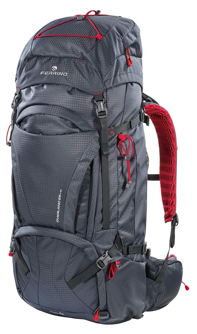 Trekkingrucksack 65+10 L, Polyester, Rot