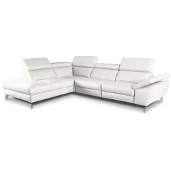 Ecksofa Kansas Leder Weiß