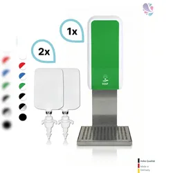 Blanc HYGIENIC SET: Schaumseifenspender SENSOR Cosmos (berührungslos) +2x1L Schaumseife mild+ Edelstahlhalterung mit Auffangschale Wandmontage