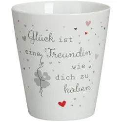 Krasilnikoff Happy Mug Becher, Glück ist eine Freundin wie Dich zu haben, 10 cm, Ø 8,7 cm, 330 ml