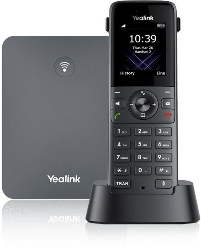 Yealink W73P reconditionné Système téléphonique professionnel DECT pour entreprises avec 10 comptes SIP et qualité audio HD.