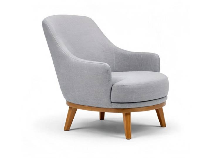 JVmoebel Loungesessel Eleganter Stoff-Loungesessel mit Holzbeinen fürs Wohnzimmer Sofort (1-St)