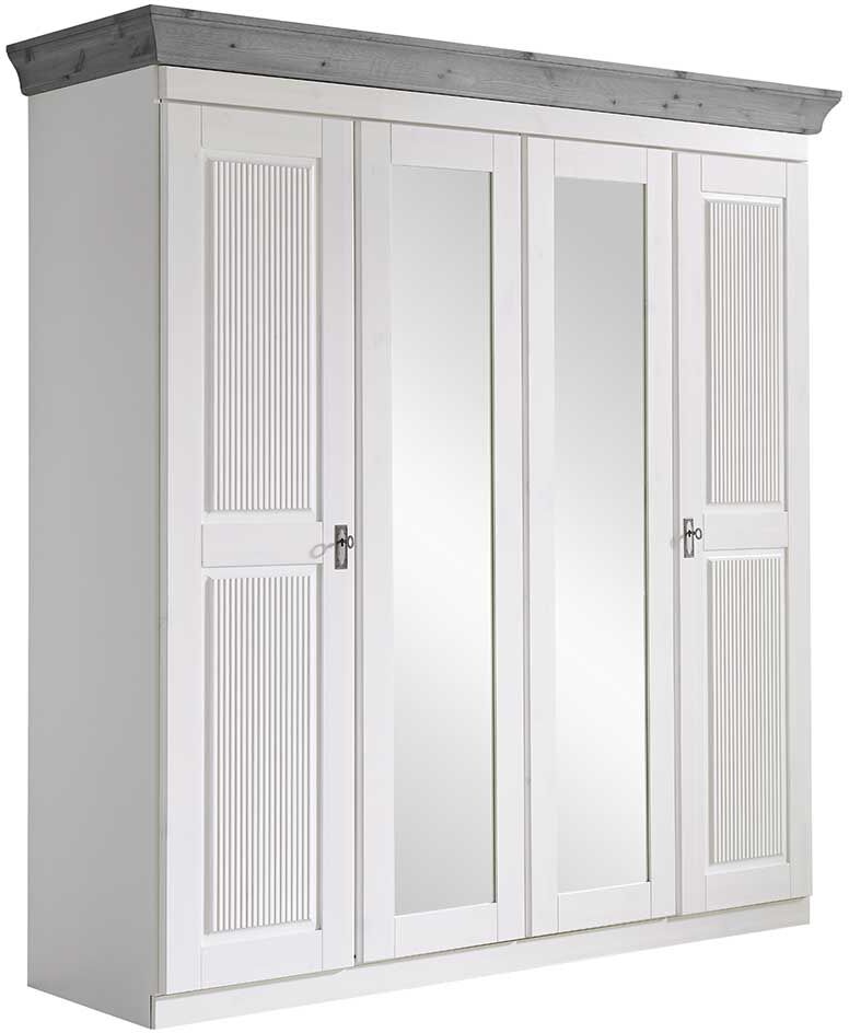 Pharao24.de Schlafzimmerschrank Drehtürenschrank mit Spiegeln und Drehtüren
