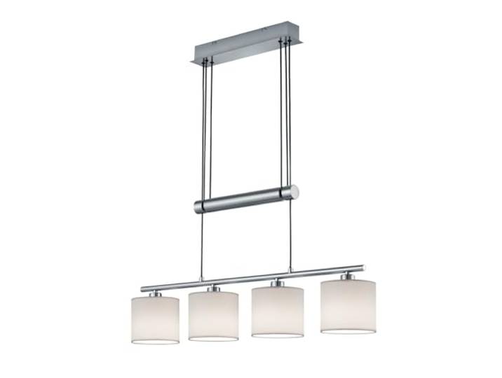 Trio Leuchten Jojo 305400401 Garda Suspension E14 Nickel mat Abat-jour en tissu Blanc 13\,5 x 77 x 150 cm