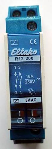 Eltako R12-200-8V Schaltrelais Nennspannung: 8V Schaltstrom (max.): 8A 2 Schließer