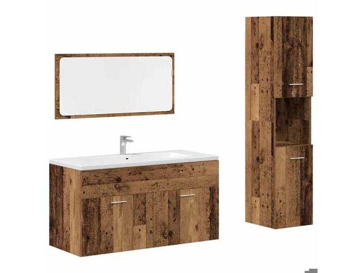 SALE 2025 Armoire de Sol/Placard de Bain MOOD - Ensemble de meubles salle de bain 3 pcs - bois d'ingénierie Chill822150