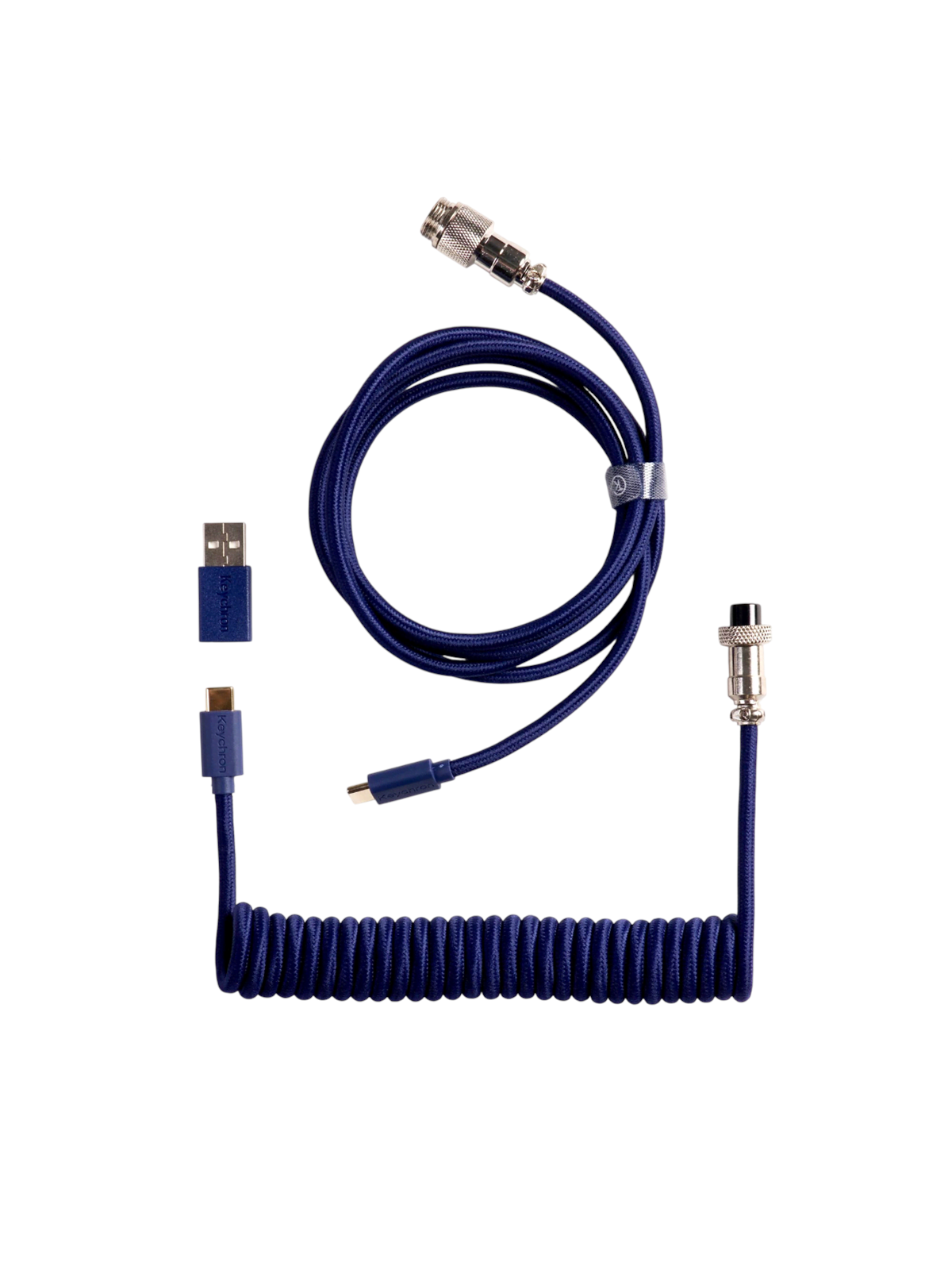 Keychron Gewendeltes Aviator USB 8K-Kabel, gerade (Blue) - Tastaturkabel - Blau