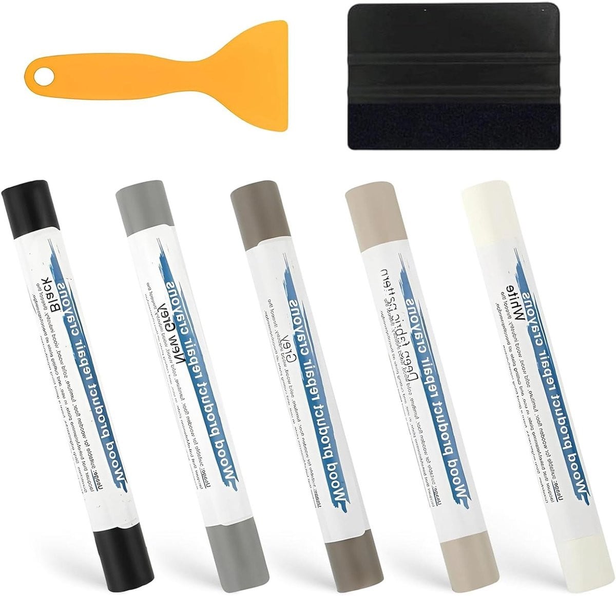 Laminaat Reparatie Set met Houtvuller Kit in Grijze Tinten, 5-delig