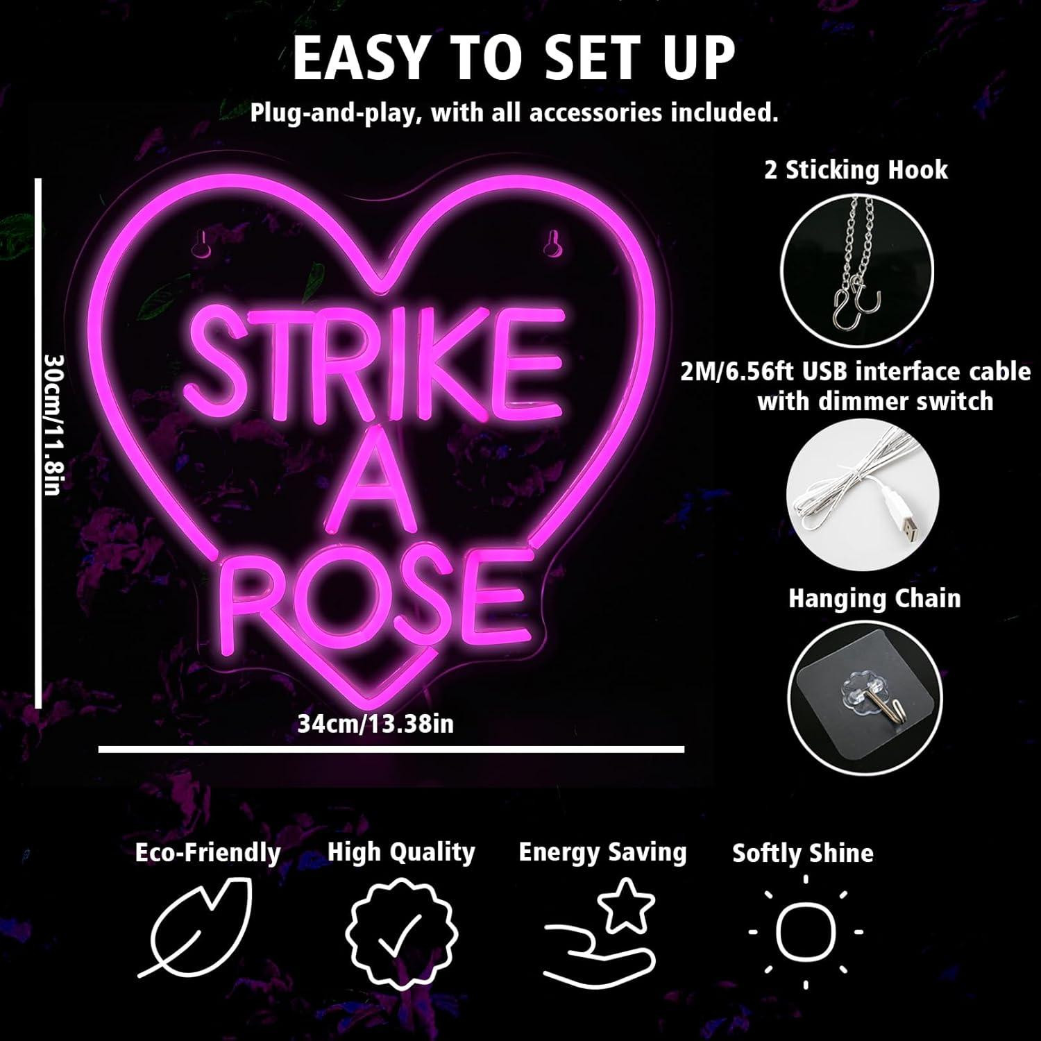 Nikcorp Neon LED Wanddecoratie Strike a Pose, Dimbaar, Modern Design, 34 x 30 cm