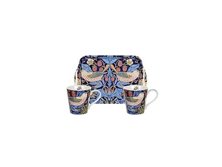 Morris & Co pour Pimpernel Strawberry Thief Tasse et Set Plateau\, Bleu