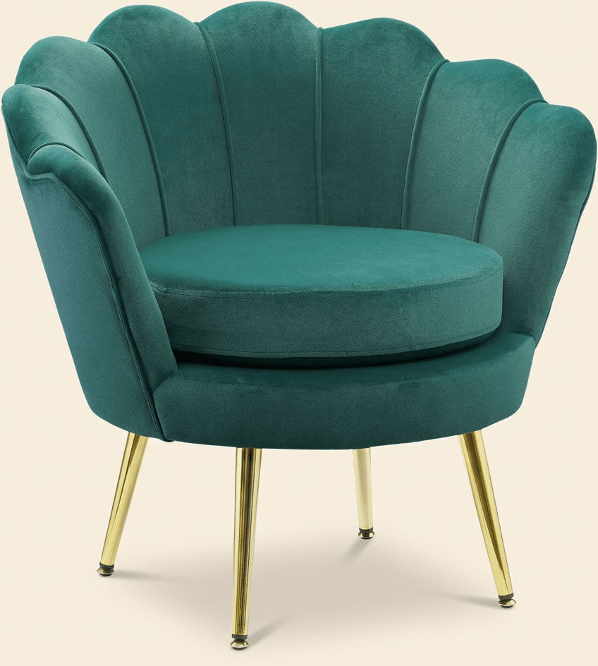 dechome 012gn/839 Poltrona Vintage In Velluto Dimensioni 76x67x74 Colore Verde