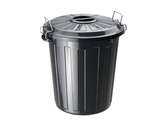 Biomülleimer ROTHO Tonne Basic schwarz , schwarz, B:36cm H:41,5cm T:37cm, Kunststoff, Mülleimer, Biomülleimer