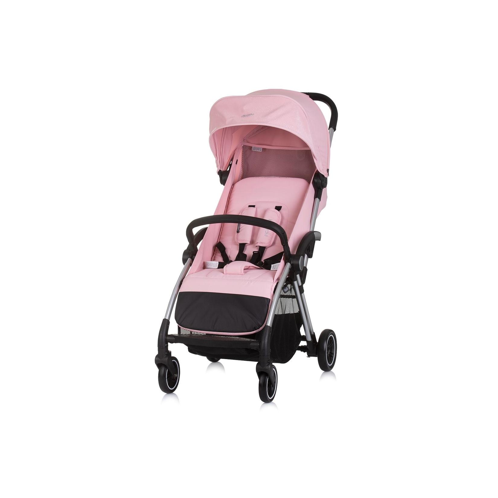 Chipolino Kinderwagen Illusion klappbar, verstellbare Fußstütze, Federung, Korb rosa