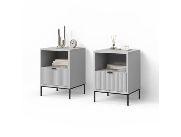 Livinity Nachttisch Aterno Grau 2er Set