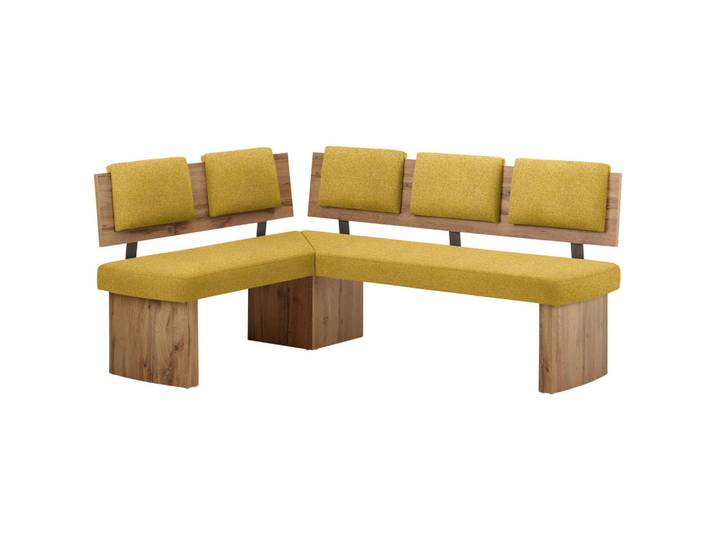 Cantus Eckbank, Eichefarben, Senfgelb, Uni, 180x140 cm, Esszimmer, Bänke, Eckbänke