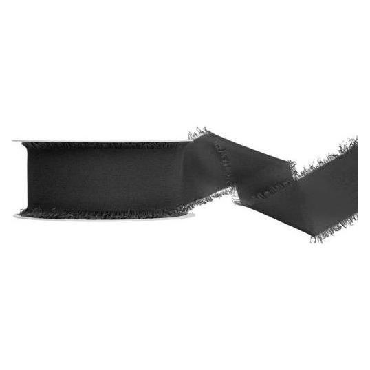 Partydeco Schwarzes Chiffonband 40 mm x 10 m (WJ40-10-010)