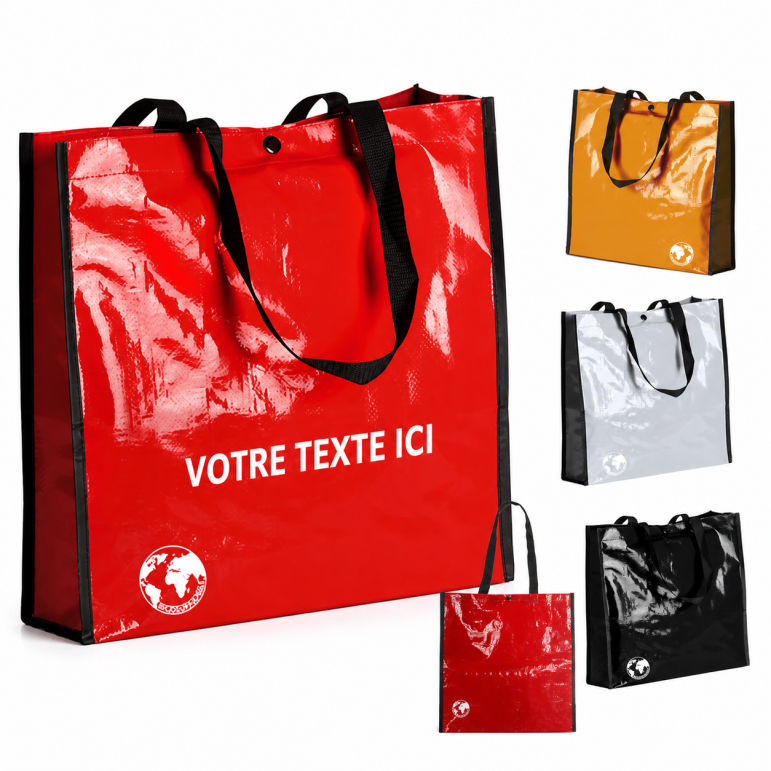 Sac shopping personnalisé recyclé rouge