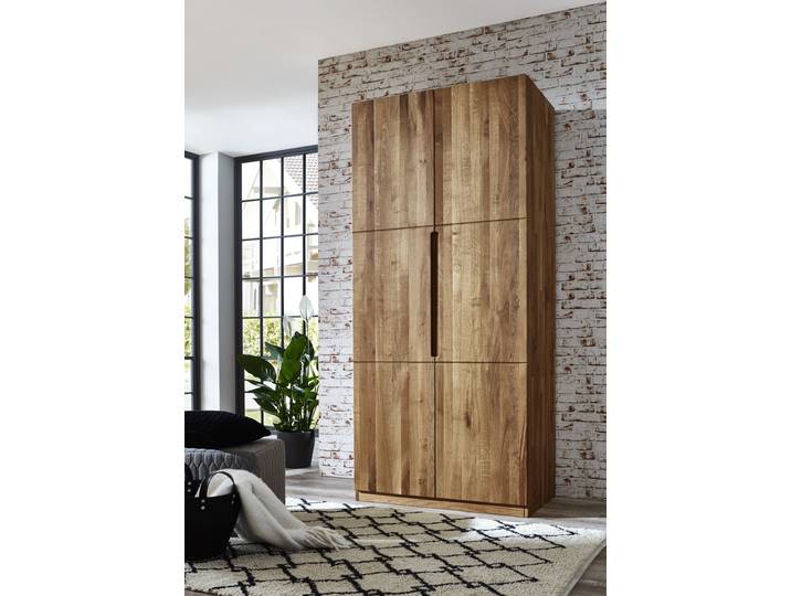 Kleiderschrank HOME AFFAIRE Azelie, aus Wildeiche , braun (wildeiche natur), B:102cm H:223cm T:62cm, Massivholz, Schränke, Kleiderschrank, Massivholz-Kleiderschrank, im 50 cm Raster planbar
