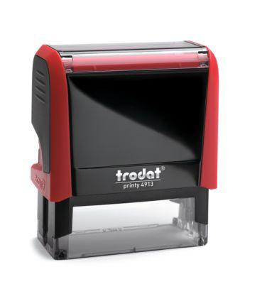 Adress-Stempel trodat® Printy 4913, Gehäusefarbe rot & Stempelabdruckfarbe schwarz