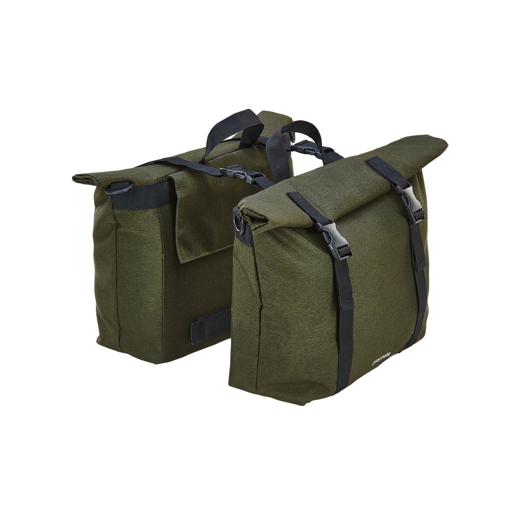 Doppel-Seitenpacktasche, Volumen 20L, wasserabweisend einzeln und als Set zu verwenden, Farbe: grün