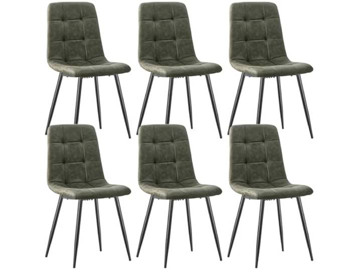 ANVOFONG Technisches Tuch Esszimmerstühle 6er Set,Grün Esszimmerstuhl mit verstärkten Stuhlbeinen,Küchenstuhl Polsterstühle,Stuhl für Esszimmer,Küche & Wohnzimmer
