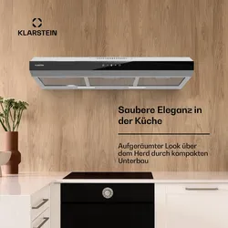 Contempo Neo Unterbauhaube Abluft/Umluft 192 m3/h Abluftleistung SenseControl integrierte Touch-Steuerung Edelstahl / Acrylglasfront