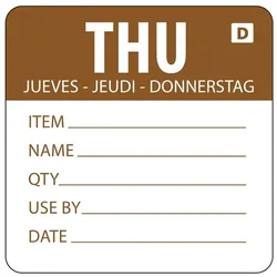 Vogue auflösbare Etiketten Donnerstag braun