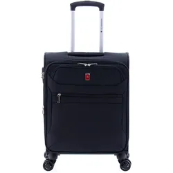 Gladiator 2000 4 Rollen Kabinentrolley 55 cm mit Dehnfalte, Koffer, Schwarz