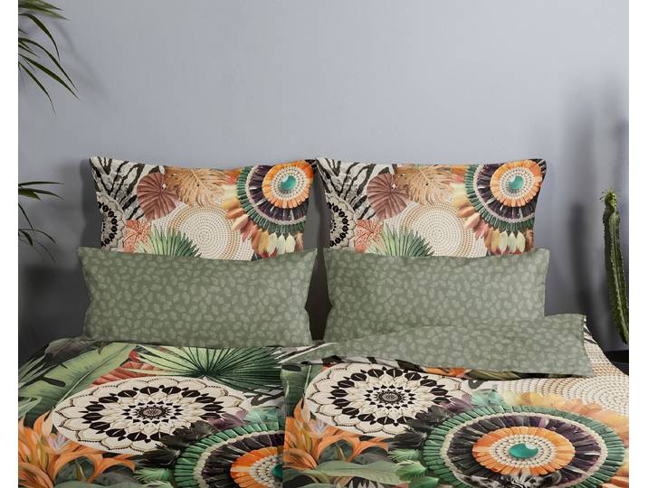 Linge de lit en satin Janay 80 x 40 cm Vert