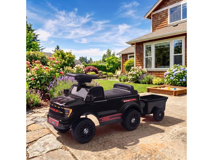 AIYAPLAY Porteur Enfant Shelby Remorque Capot Ouvrant Noir 18-72M