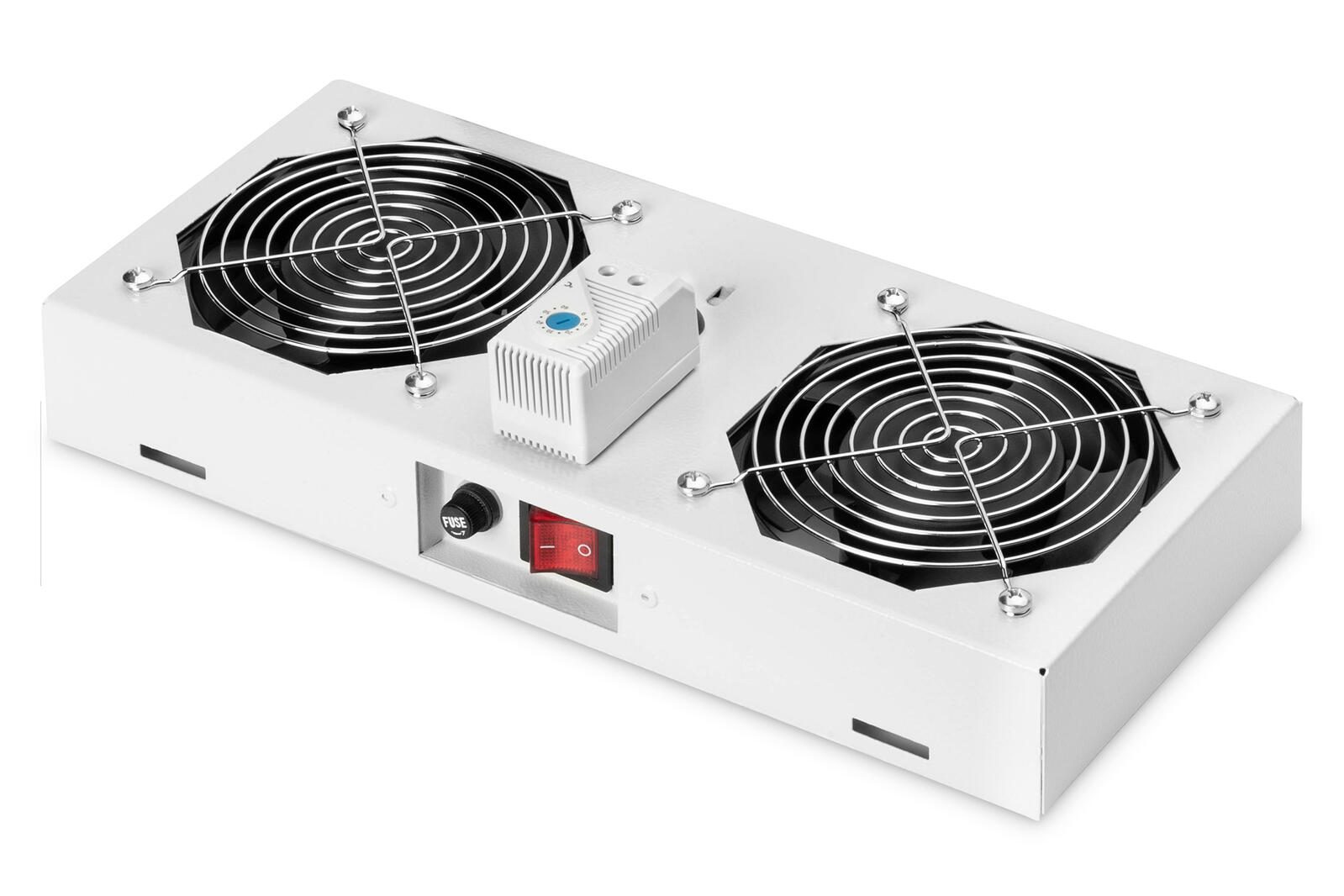 Digitus Dachlüftermodule für 19"-Wandgehäuse 2 Lüfter RAL7035 grau DN-19 FAN-2-WM-T