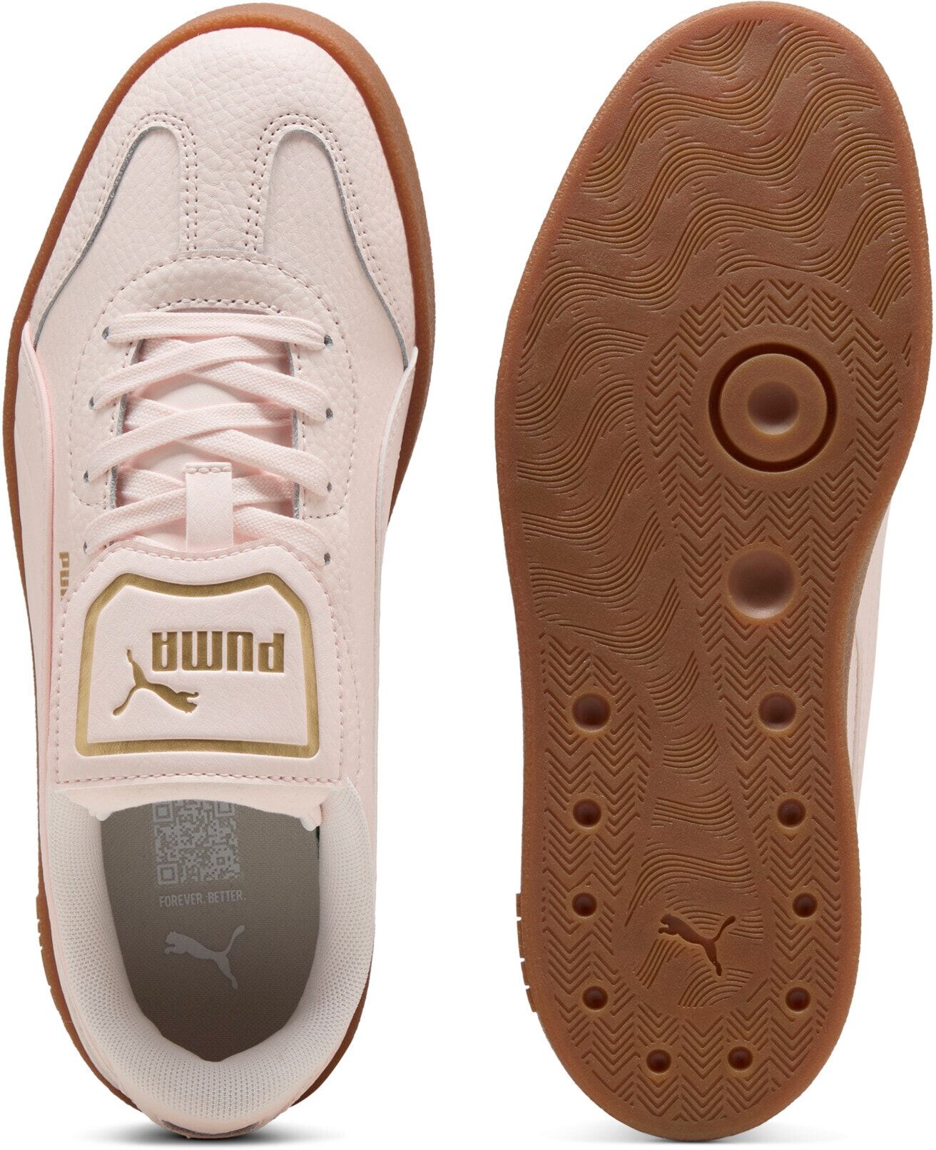 Sneaker PUMA "CLUB AZURA L", Damen, Gr. 37,5, rosa (jasmine flower, gold), Schuhe Sneaker, für sportlichen Look, aus Leder, mit Gummilaufsohle, mit Schnürung jasmine flower, gold 37,5