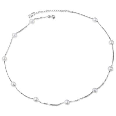 Perlenkette AILORIA "Halskette MASAKO", Damen, silber, Halsketten Perlenkette