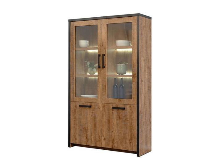 Vitrine 2 pleines + 2 portes vitrées Emie