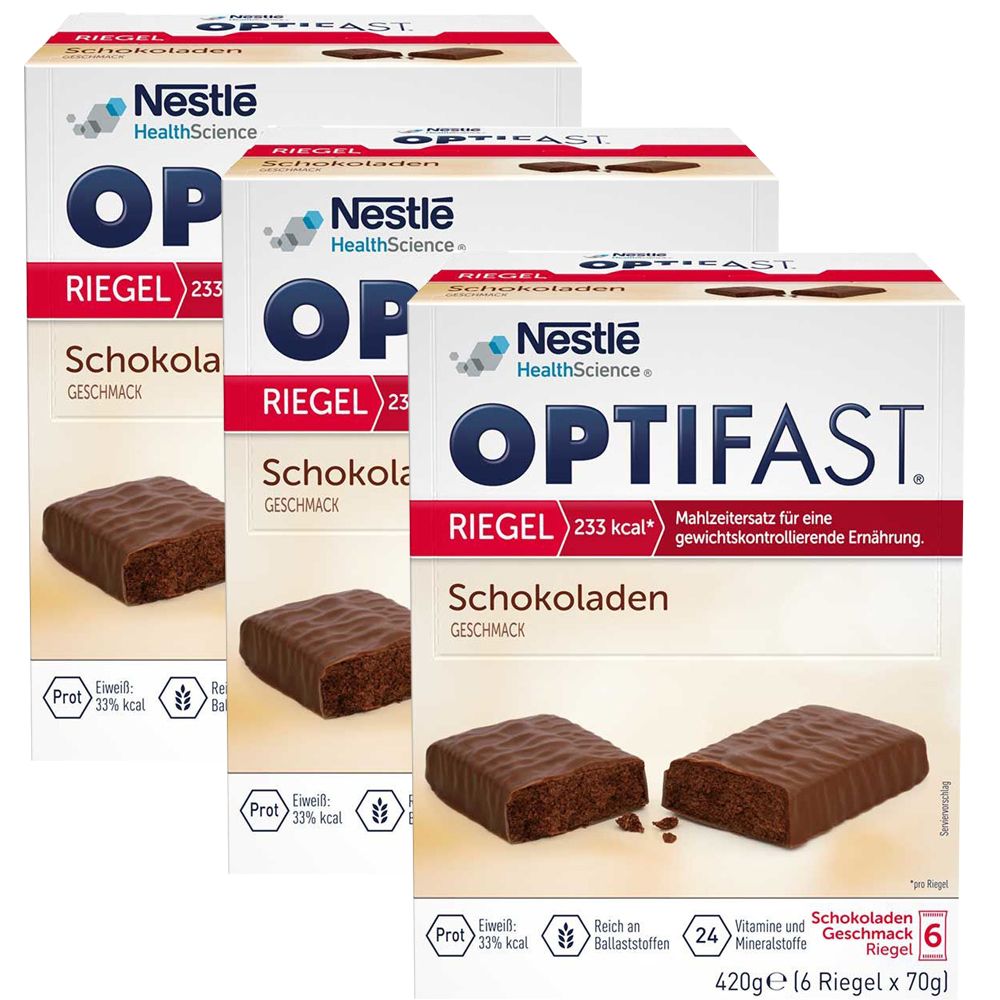 3x Optifast Riegel Schokolade 3x6x70 g